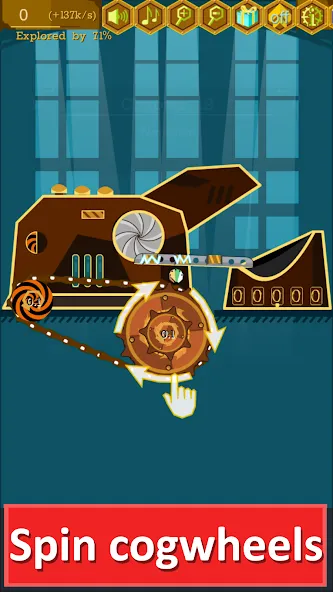 Steampunk Idle Gear Spinner (Стеампанк Идл Спиннер Фабрика)  [МОД Много денег] Screenshot 1