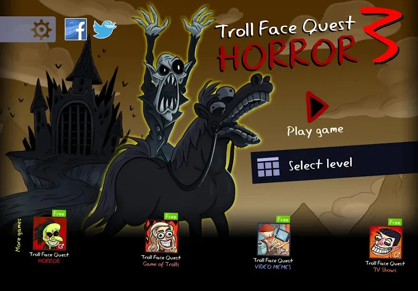 Troll Face Quest: Horror 3 (Тролл Фейс Квест)  [МОД Бесконечные монеты] Screenshot 1