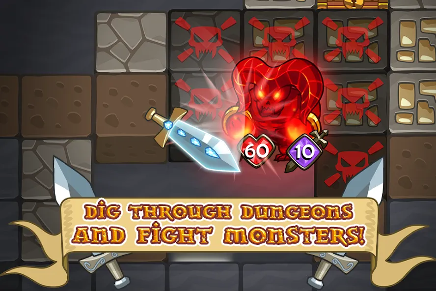 Mine Quest: Battle Dungeon RPG (Майн Квест)  [МОД Unlimited Money] Screenshot 3