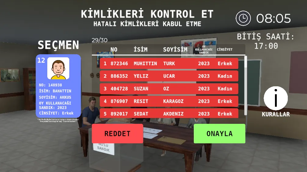 Seçim 2023 Müşahit oyunu  [МОД Много денег] Screenshot 3