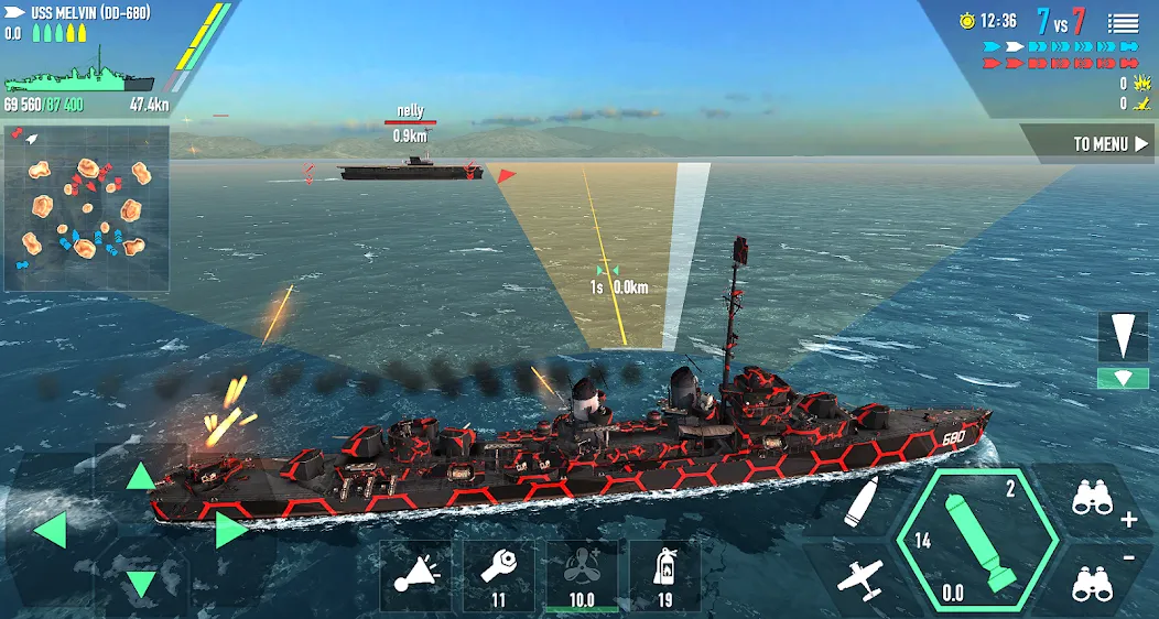 Battle of Warships: Online (Баттл оф Уоршипс)  [МОД Много монет] Screenshot 2