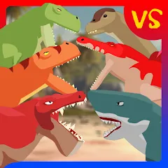 Взломанная T-Rex Fights Dinosaurs  [МОД Все открыто] - последняя версия apk на Андроид