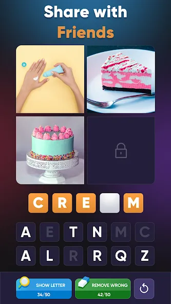 4 Pics 1 Word: Guessing Games  [МОД Много денег] Screenshot 3