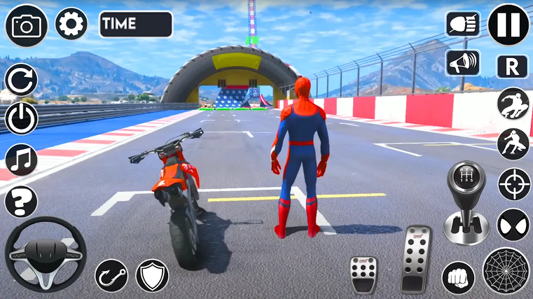 Superhero Tricky Bike Stunt (упергерой Трики Байк Стант)  [МОД Много монет] Screenshot 1