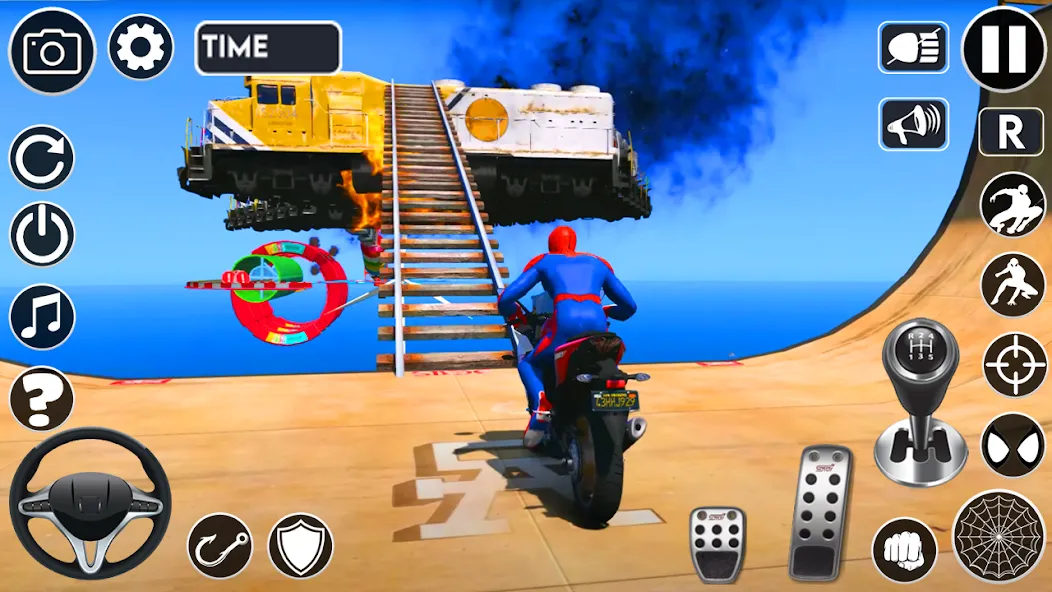 Superhero Tricky Bike Stunt (упергерой Трики Байк Стант)  [МОД Много монет] Screenshot 2