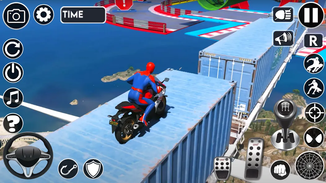 Superhero Tricky Bike Stunt (упергерой Трики Байк Стант)  [МОД Много монет] Screenshot 4