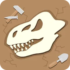 Взломанная Dino Fossil Dig - Jurassic Adv (Дино Фоссил Диг)  [МОД Много монет] - полная версия apk на Андроид