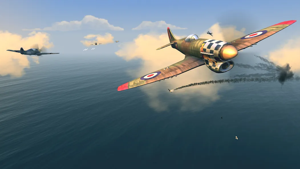 Warplanes: WW2 Dogfight (Варплейнс)  [МОД Бесконечные монеты] Screenshot 4