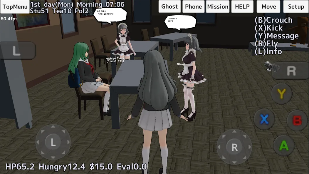 School Girls Simulator (Школьный девичник Симулятор)  [МОД Бесконечные монеты] Screenshot 3