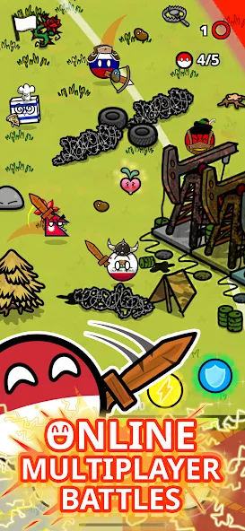 Countryball Potato Mayhem (Кантрибол Потето Мейхем)  [МОД Бесконечные деньги] Screenshot 1