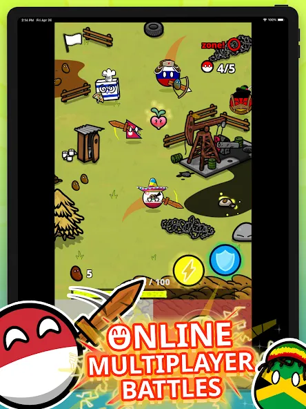 Countryball Potato Mayhem (Кантрибол Потето Мейхем)  [МОД Бесконечные деньги] Screenshot 5