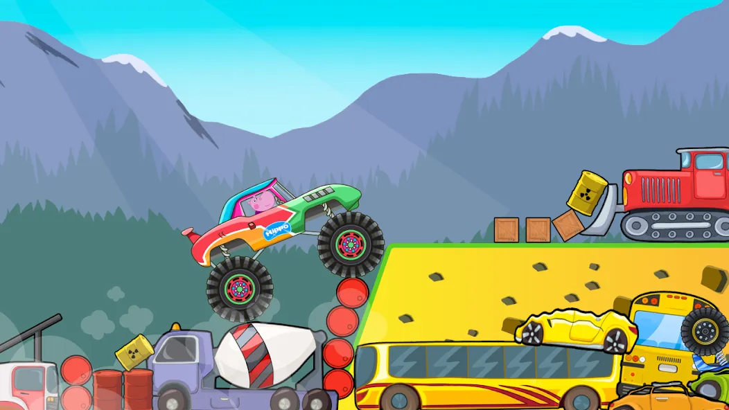 Kids Monster Truck Racing Game  [МОД Бесконечные деньги] Screenshot 2