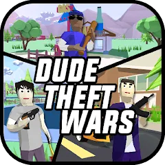 Скачать взлом Dude Theft Wars Shooting Games (Дуд Тефт Варс)  [МОД Unlimited Money] - последняя версия apk на Андроид