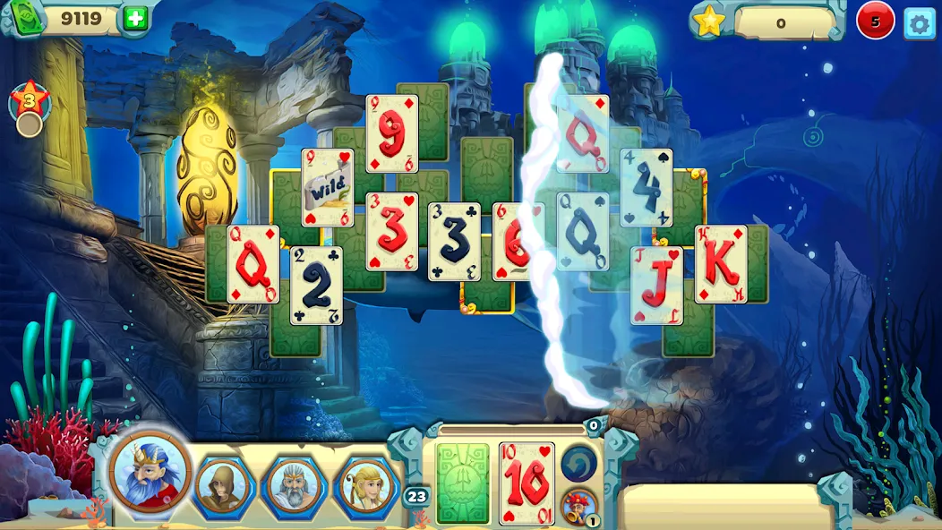 Solitaire Atlantis (олитэр Атлантис)  [МОД Бесконечные монеты] Screenshot 2