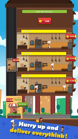 Pizza Tower: Idle Tycoon (Пицца Тауэр)  [МОД Бесконечные монеты] Screenshot 3