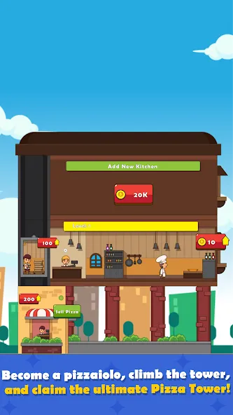 Pizza Tower: Idle Tycoon (Пицца Тауэр)  [МОД Бесконечные монеты] Screenshot 5