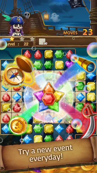 Jewels Ghost Ship: jewel games (Джуэлз Гост Шип)  [МОД Unlocked] Screenshot 2