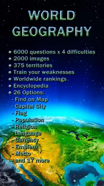 World Geography - Quiz Game  [МОД Бесконечные монеты] Screenshot 1