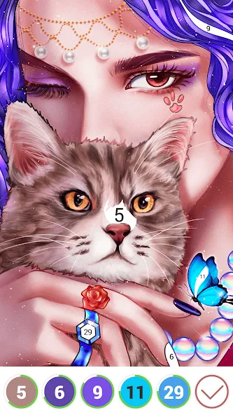 Hola Color--Coloring by Number (ола калор)  [МОД Бесконечные деньги] Screenshot 1
