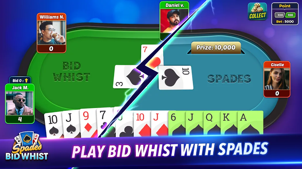 Spades: Bid Whist Classic Game (Бид Вист Классик)  [МОД Unlimited Money] Screenshot 2