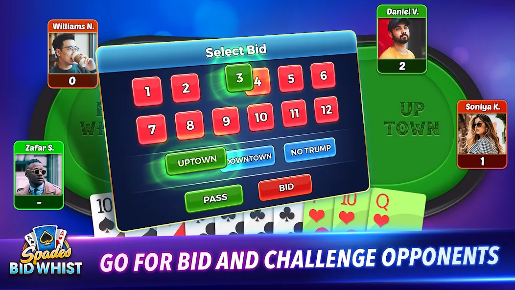 Spades: Bid Whist Classic Game (Бид Вист Классик)  [МОД Unlimited Money] Screenshot 5