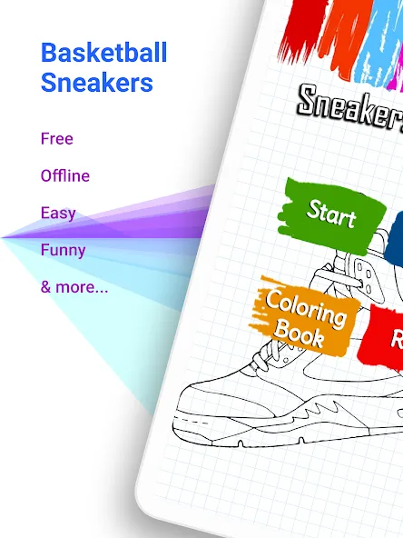 Basketball Shoes Coloring Book (Раскраска кроссовок для баскетбола)  [МОД Много монет] Screenshot 5