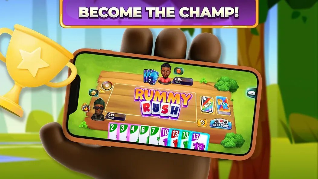 Rummy Rush - Classic Card Game (Рамми Раш)  [МОД Много денег] Screenshot 5