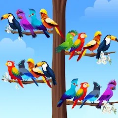 Взломанная Bird Sort - Color Puzzle  [МОД Unlocked] - стабильная версия apk на Андроид