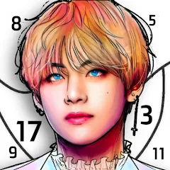 Скачать взломанную Kpop Paint by Numbers BT21  [МОД Menu] - полная версия apk на Андроид