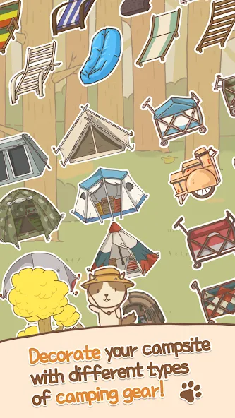 Animal Camping: Idle Camp (Анимал Кемпинг)  [МОД Бесконечные монеты] Screenshot 2