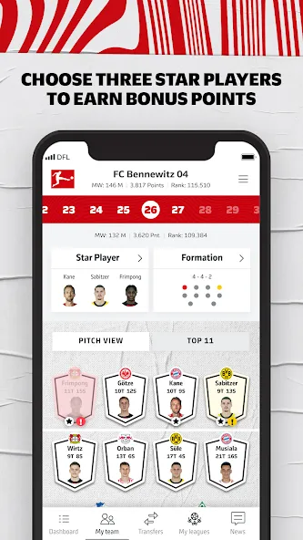 Bundesliga Fantasy Manager (Бундеслига Фэнтези Менеджер)  [МОД Бесконечные монеты] Screenshot 3