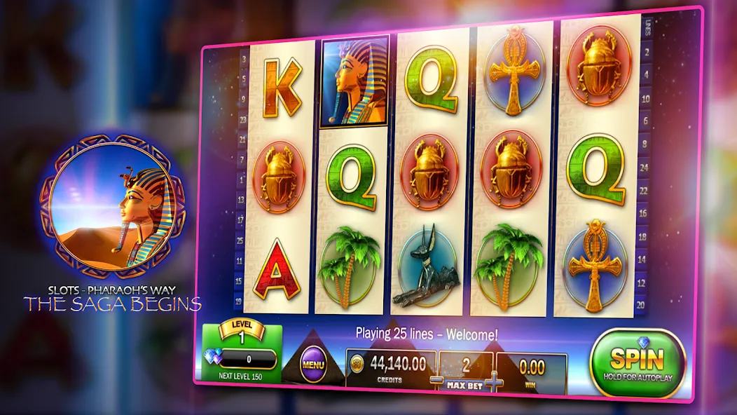 Slots - Pharaoh's Way Casino (Слоты)  [МОД Все открыто] Screenshot 3