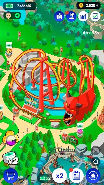 Idle Theme Park Tycoon (Айдел Тем Парк Тайкун)  [МОД Меню] Screenshot 5