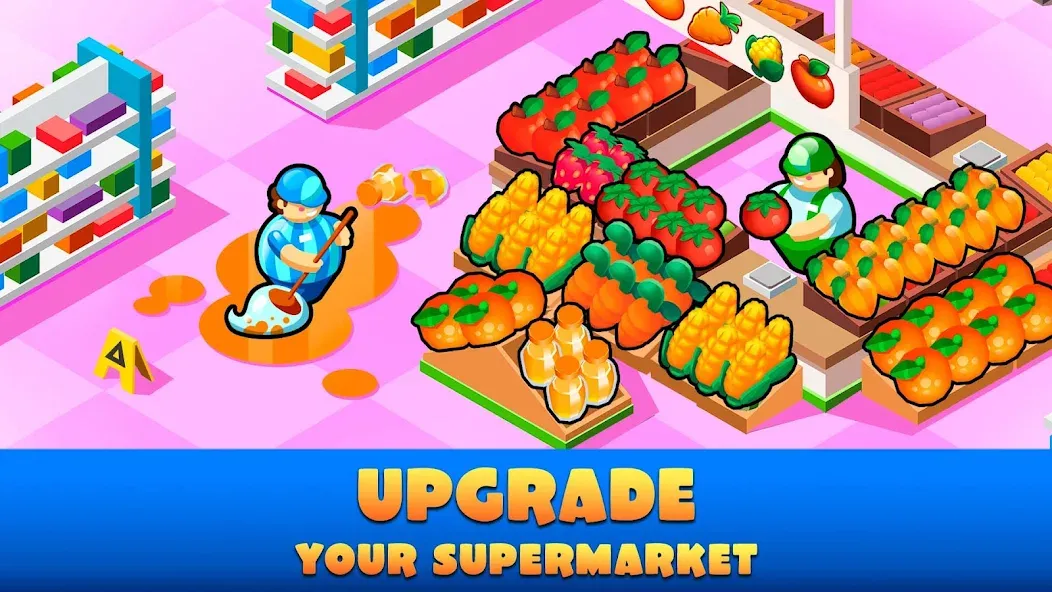 Idle Supermarket Tycoon－Shop (Айдл Супермаркет Тайкун)  [МОД Бесконечные монеты] Screenshot 2