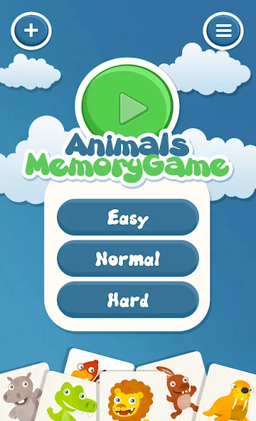 Animals memory game for kids  [МОД Меню] Screenshot 1