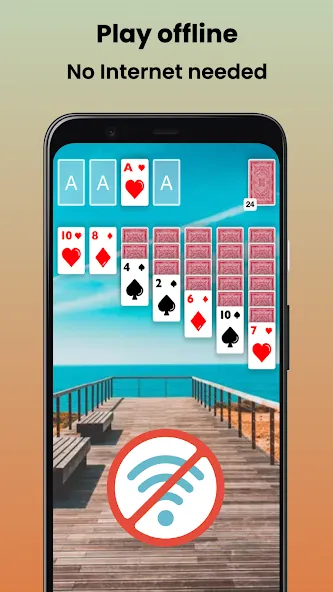 Klondike Solitaire Offline  [МОД Unlimited Money] Screenshot 2