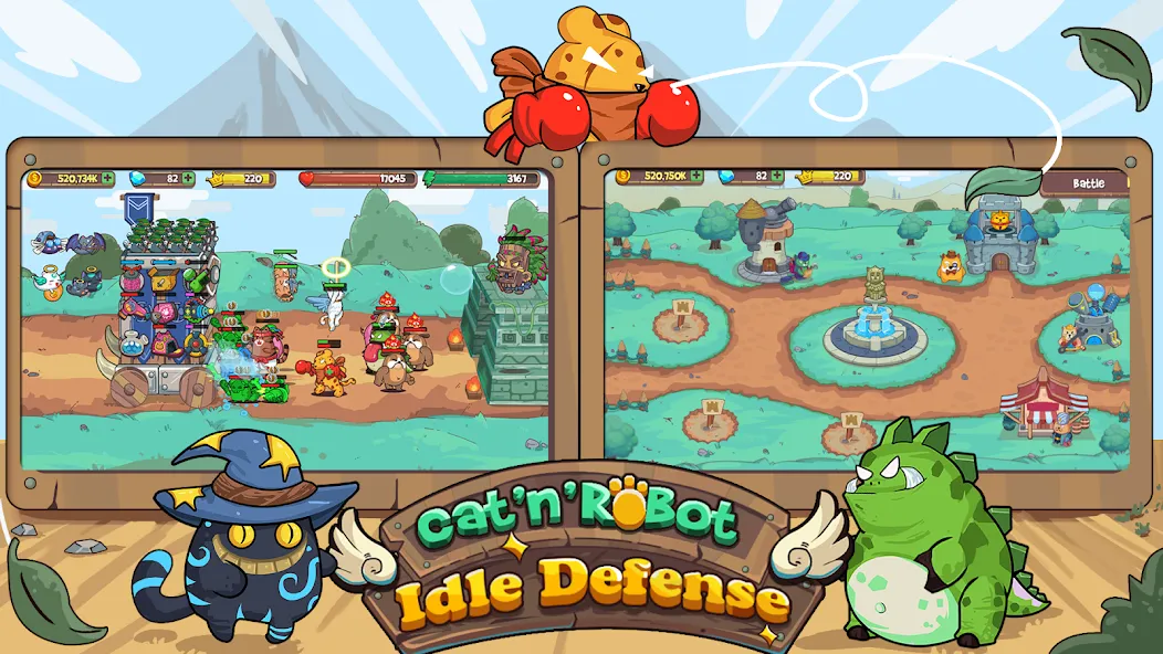 CatnRobot Idle TD: Battle Cat (КэтТауэр Айдл ТД)  [МОД Много монет] Screenshot 2