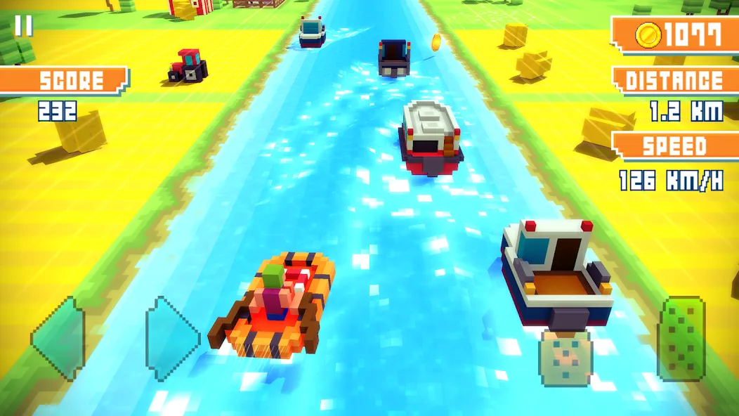 Blocky Highway: Traffic Racing (Блоки Хайвей)  [МОД Menu] Screenshot 2