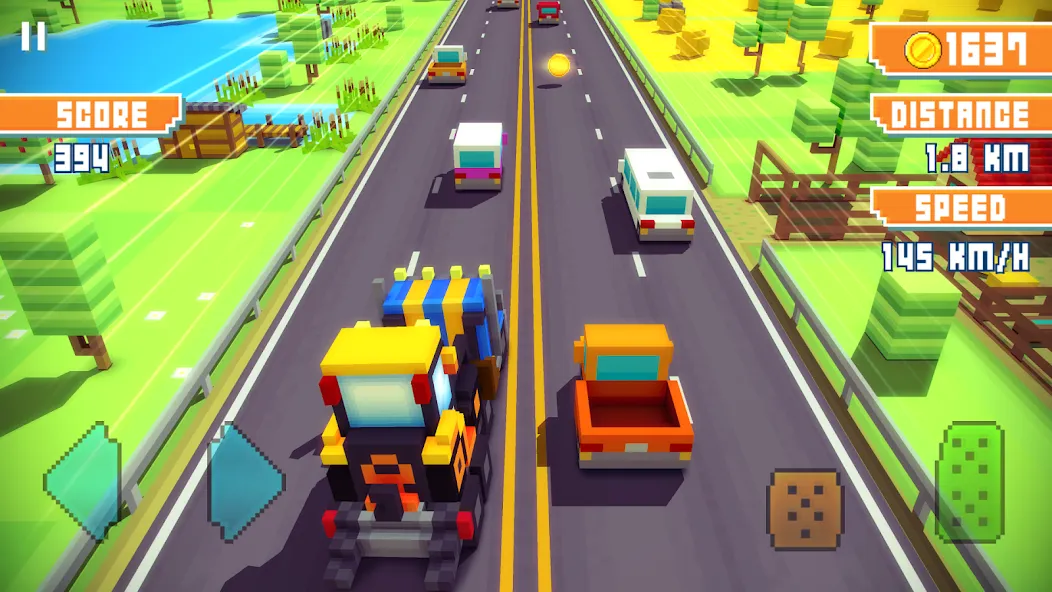 Blocky Highway: Traffic Racing (Блоки Хайвей)  [МОД Menu] Screenshot 4