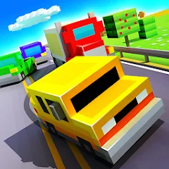 Скачать взломанную Blocky Highway: Traffic Racing (Блоки Хайвей)  [МОД Menu] - последняя версия apk на Андроид