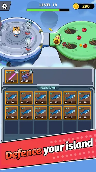 Merge Weapons：Air Island TD  [МОД Menu] Screenshot 4