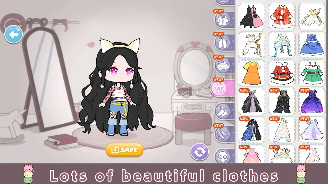 YOYO Doll Anime Dress Up Game (ЙОЙО)  [МОД Много монет] Screenshot 2