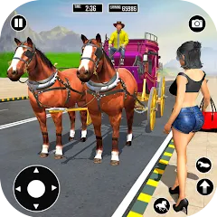 Скачать взломанную Horse Cart Taxi Transport Game  [МОД Много денег] - полная версия apk на Андроид