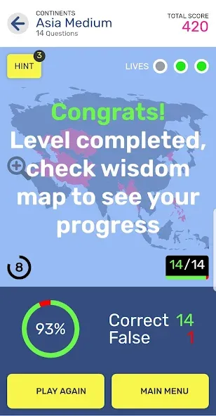 Map Quiz World Geography (Мап Квиз Всемирная География)  [МОД Много денег] Screenshot 3