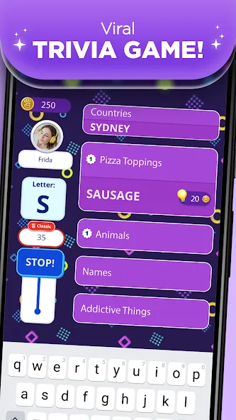 Stop 2 - Word Trivia Game  [МОД Много монет] Screenshot 1