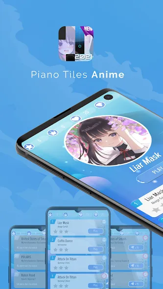 Piano Anime Tiles Music (Пиано Аниме Плитки Музыка)  [МОД Все открыто] Screenshot 1