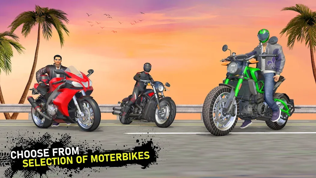 Moto Traffic Bike Race Game 3d (Мото Трафик Байк Рейс Гейм 3д)  [МОД Меню] Screenshot 4