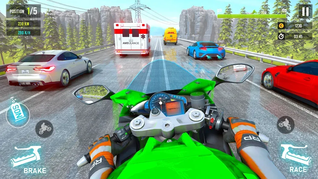 Moto Traffic Bike Race Game 3d (Мото Трафик Байк Рейс Гейм 3д)  [МОД Меню] Screenshot 5