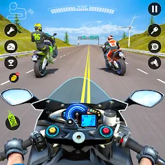 Скачать взлом Moto Traffic Bike Race Game 3d (Мото Трафик Байк Рейс Гейм 3д)  [МОД Меню] - стабильная версия apk на Андроид