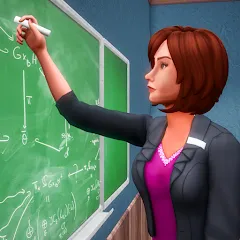 Скачать взломанную High School Teacher Simulator  [МОД Mega Pack] - полная версия apk на Андроид